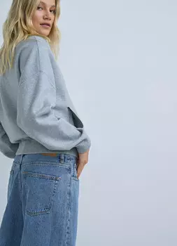 Вязаный бомбер на молнии, Серый