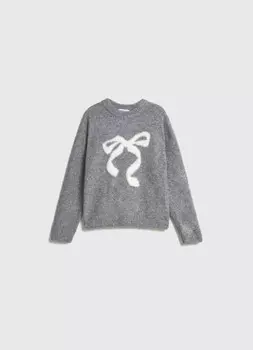 Вязаный джемпер для девочек, Серый