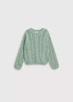 Вязаный джемпер для девочек, Зеленый