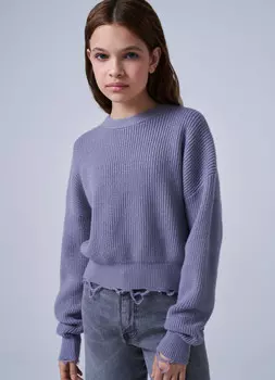 Вязаный джемпер для девочки, Серый