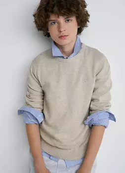 Вязаный джемпер для мальчиков, Бежевый