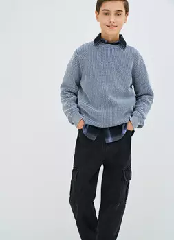 Вязаный джемпер для мальчиков, Синий