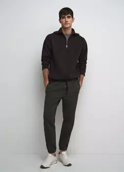 Вязаный джемпер на молнии, Коричневый