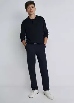 Вязаный джемпер-поло для мальчиков, Синий