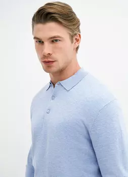 Вязаный джемпер-поло, Голубой