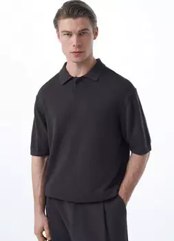 Вязаный джемпер-поло, Коричневый