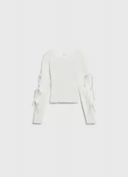 Вязаный джемпер с бантами для девочек, Белый