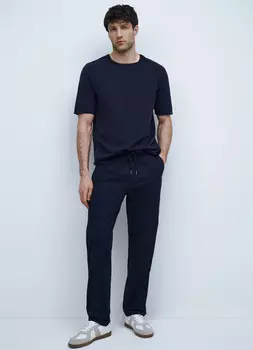 Вязаный джемпер с коротким рукавом, Синий