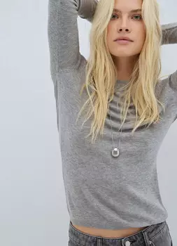 Вязаный джемпер с шерстью, Серый