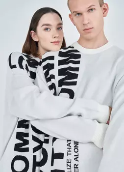 Вязаный джемпер с вискозой, Белый