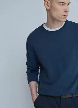 Вязаный джемпер, Синий