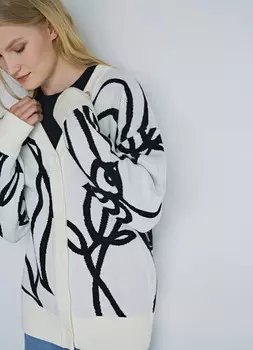 Вязаный кардиган, Белый