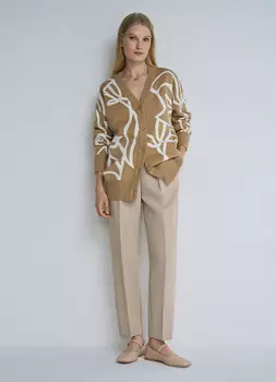 Вязаный кардиган, Бежевый