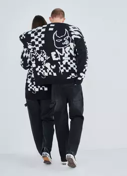 Вязаный кардиган, Черный