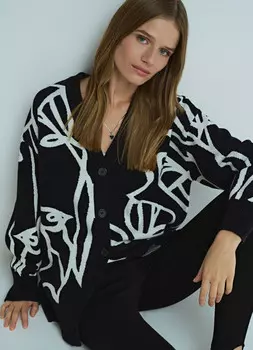 Вязаный кардиган, Черный