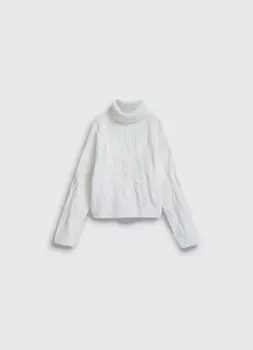 Вязаный свитер для девочек, Белый