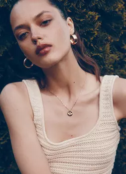 Вязаный топ кроше, Бежевый