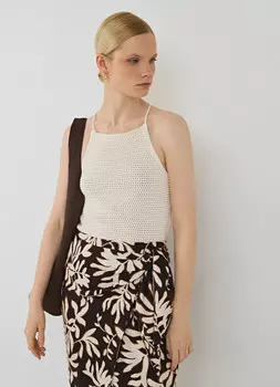 Вязаный топ кроше, Бежевый