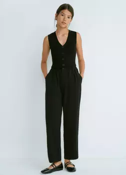 Вязаный жилет для девочек, Черный