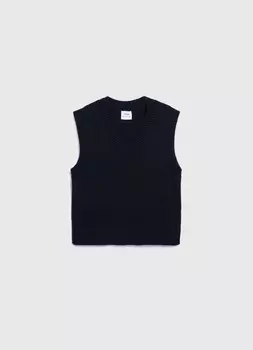 Вязаный жилет для девочек, Черный