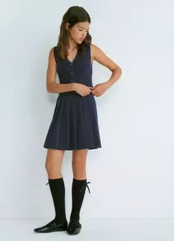 Вязаный жилет для девочек, Синий