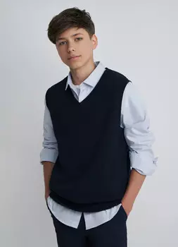 Вязаный жилет для мальчиков, Синий