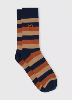 Высокие носки с вышивкой, Бежевый