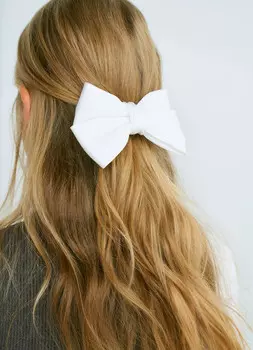 Заколка-бант для волос для девочек, Белый