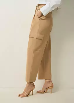 Зауженные брюки-карго, Бежевый