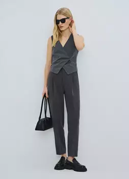 Зауженные брюки с ремнём, Серый