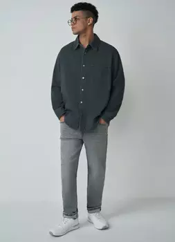 Зауженные джинсы, Серый