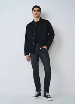 Зауженные джинсы, Серый