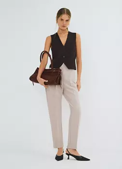 Зауженные книзу брюки, Бежевый