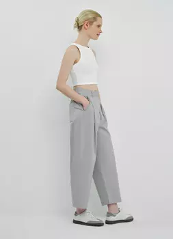 Зауженные книзу брюки, Серый