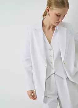 Жакет из вискозы со льном, Белый