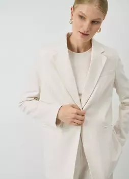 Жакет из вискозы со льном, Бежевый