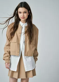 Жакет укороченный для девочек, Бежевый