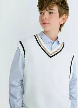 Жилет для мальчиков, Белый