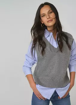 Жилет с рубашкой, Серый