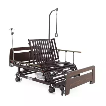 Медицинская механическая кровать Med-Mos Е-45А (ММ-5128Н-02) с боковым переворотом, туалетным устройством, «кардиокресло» и шириной 120 см