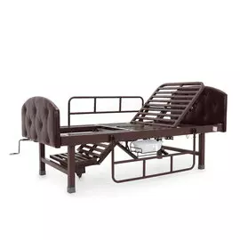 Медицинская механическая кровать Med-Mos E-49 (MM-2120Н-10) тёмный премиум