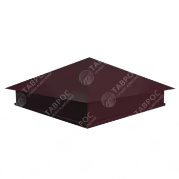 Колпак на столб Гладкий полиэстер RAL 3005 (Красное вино) 400*400