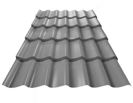 Металлочерепица Classic Гладкий полиэстер RAL 7004 3650*1180*0,55