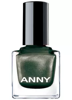 Лак для ногтей Темно зеленый с искрой ANNY