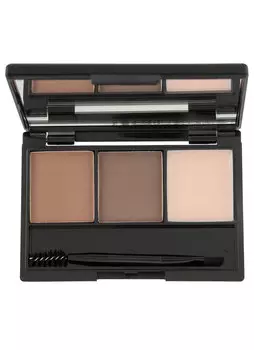 Набор для фиксации и окрашивания бровей Серо-коричневый, прозрачный воск NINELLE