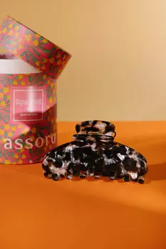 Краб для волос - Черный мрамор Assoro