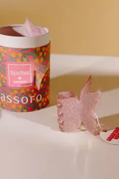 Краб для волос - Розовая бабочка Assoro