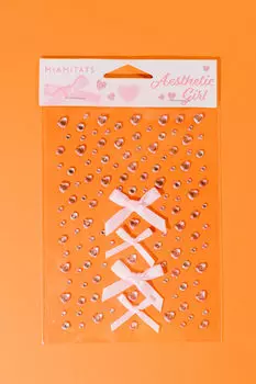 Кристаллы на клейком слое MIAMITATS Aesthetic Girl Pink Ribbon