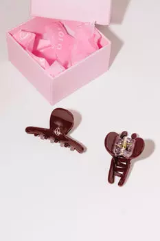 Набор крабов для волос 2 шт - Бургунди мини Assoro