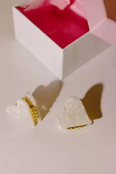 Набор крабов для волос 2 шт - Мини Белые леденцы Assoro